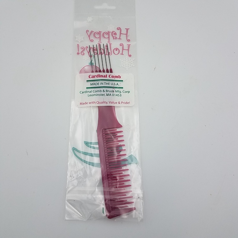 Vintage Cardinal Hair Comb/Pick Combo W/Teeth Lift Pic Style Retro NEW Old Stock
